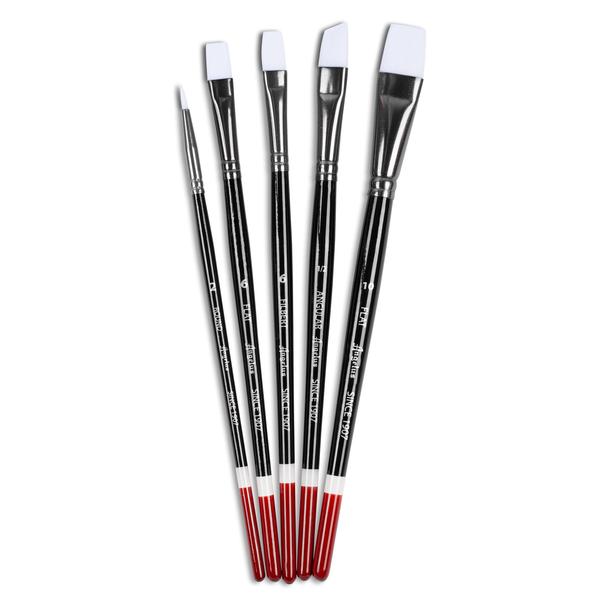 Angelus Brand Synthetic Paint Brush Long Handle 5 Brush Set